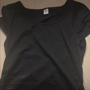 SHEIN Black Fitted Cap Sleeve Crop Top